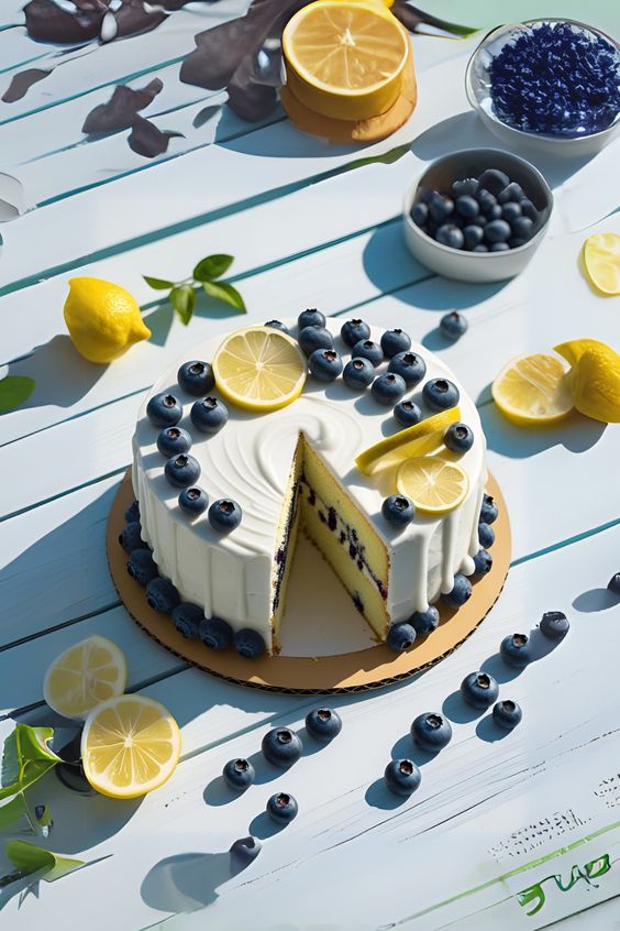 Saftiger Zitronen-Blaubeer-Kuchen mit Joghurtglasur 🍋✨ | Gesund & Einfach